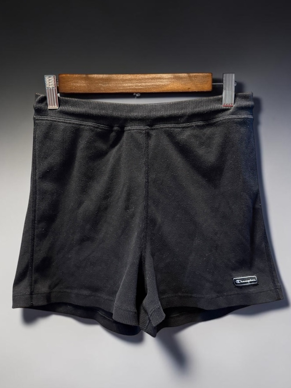 Champion Black Women's Athletic Shorts with Subtle Logo